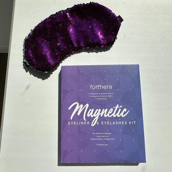 Set of Magnetic Eyeliner and Eyelash kit and Sequined Eye Mask NWT - Picture 1 of 5